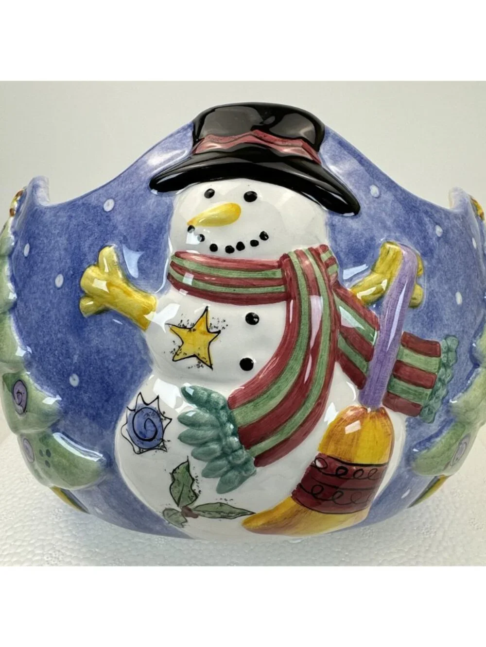 Sango The Sweet Shoppe Christmas Centerpiece Bowl Snowman #0973-165 Sue Lipkin